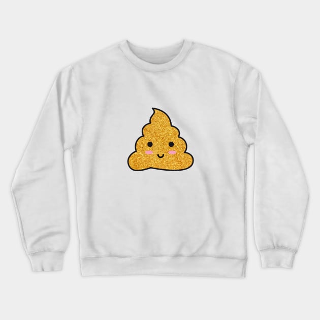 Gold glitter poop emoji Crewneck Sweatshirt by beakraus